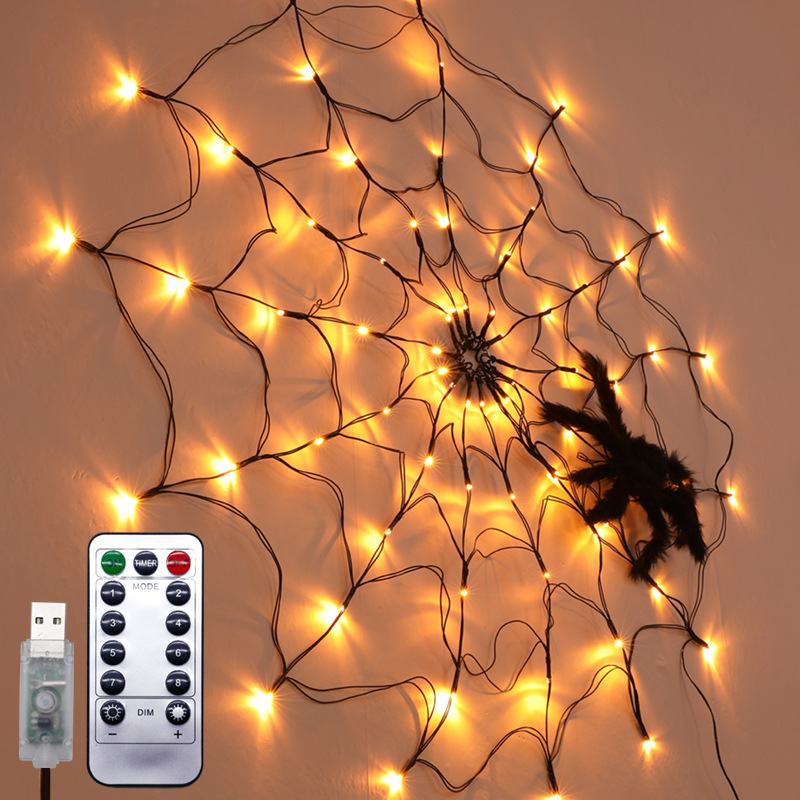 Halloween LED Spider Web Net Lights indoor and outdoor decor