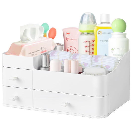 Aesthetic Desktop Makeup Organizer with Drawers
